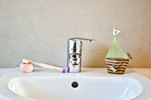 BAMWOO bamboo children's bamboo toothbrush in dawn purple