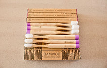 Year's Supply of BAMWOO's children's bamboo toothbrush in dawn purple