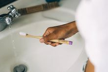 BAMWOO biodegradable bamboo toothbrush in purple