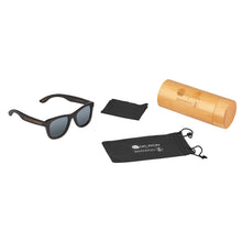 Eco Bamboo Jungle Sunglasses set with travel case from BAMWOO x DELAYON in dark bamboo colour
