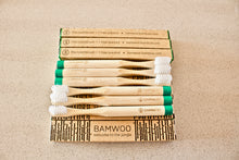 Year's Supply of BAMWOO's children's bamboo toothbrush in forest green