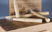 A close up photo of BAMWOO's bamboo interdental brushes